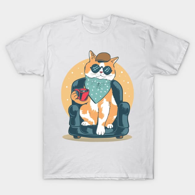 Coffee Cat T-Shirt by Caturday